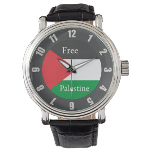 Die palästinensische Flagge - Free Palestine Round Armbanduhr