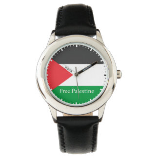 Die palästinensische Flagge - Free Palestine Round Armbanduhr