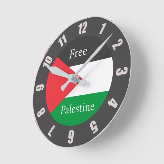 Die palästinensische Flagge - Free Palestine Round Runde Wanduhr (Winkel)