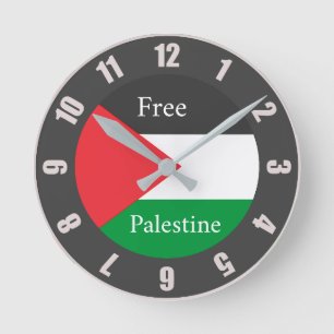 Die palästinensische Flagge - Free Palestine Round Runde Wanduhr