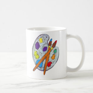 Die Palette des Künstlers Kaffeetasse