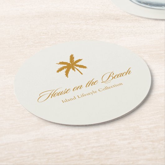 Die Palme Runder Pappuntersetzer (Angewinkelt)