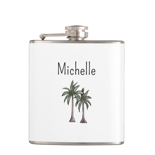 Die Palmen des tropischen Küstenstrands sind einfa Flachmann (Vorderseite)