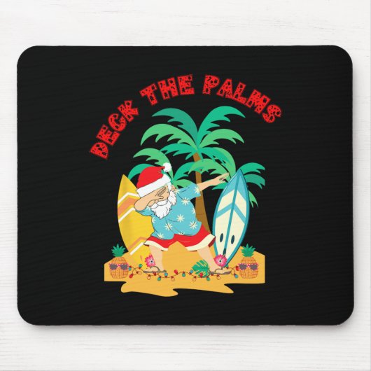 Die Palmen mit dem dabbing Weihnachtsmann schmücke Mousepad (Vorne)