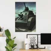 Die Panzer auf dem Schlachtfeld | Art der AI Poster (Heimbüro)