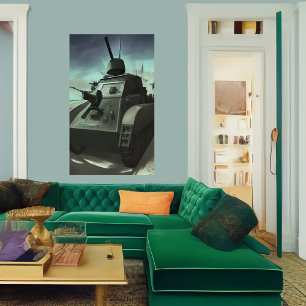 Die Panzer auf dem Schlachtfeld Art der AI Poster