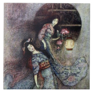 „Die Päonienlaterne“ von Warwick Goble Fliese