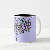 Die Papageien-Baum-Tasse Zweifarbige Tasse (VorderseiteRechts)
