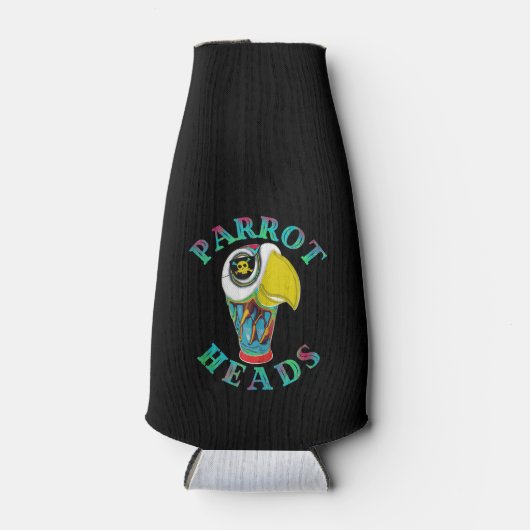 Die Papageienköpfe fächern in Sun-Designs. Flaschenkühler (Vorderseite)