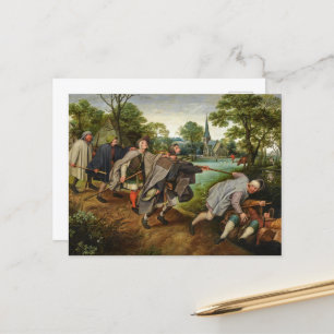 Die Parabel der Blinden Führer des Blinden Postkarte