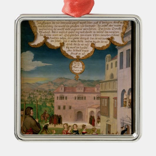 Die Parabel der klugen und dummen Jungfrauen Ornament Aus Metall (Vorne)