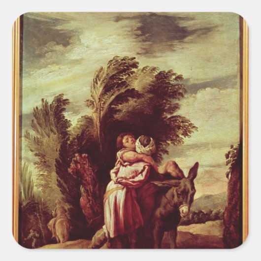 Die Parabel des Guten Samariter Quadratischer Aufkleber (Vorderseite)