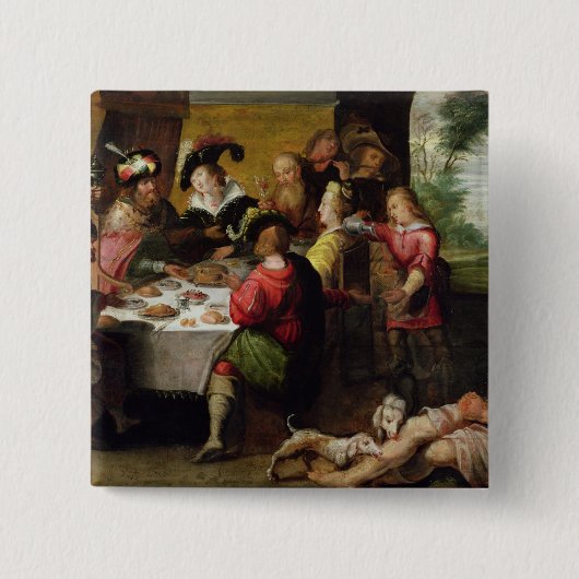 Die Parabel des reichen Mannes und des Lazarus Button (Vorderseite)