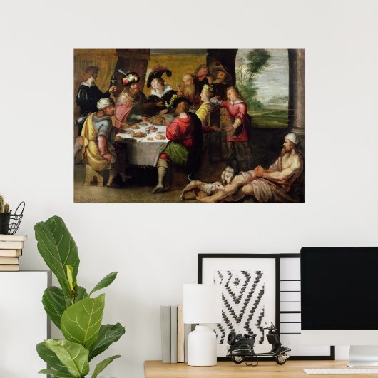 Die Parabel des reichen Mannes und des Lazarus Poster (Heimbüro)