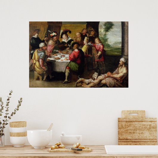 Die Parabel des reichen Mannes und des Lazarus Poster (Küche)