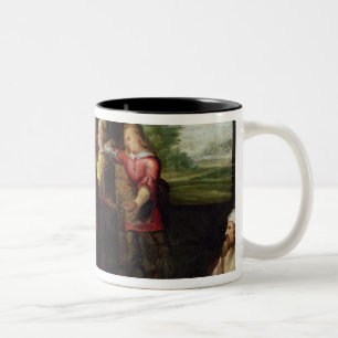 Die Parabel des reichen Mannes und des Lazarus Zweifarbige Tasse