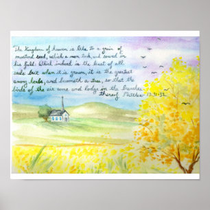 Die Parabel des Senfkorn-Aquarell-Druckes Poster