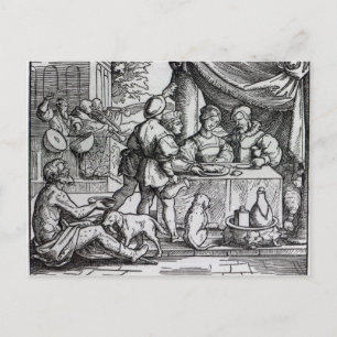 Die Parabel Lazarus und Tauchgänge Postkarte