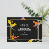 Die Paradiesvögel, mit Blumen danken Ihnen Karten (Stehend Vorderseite)