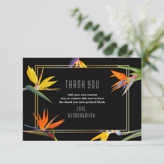 Die Paradiesvögel, mit Blumen danken Ihnen Karten (Stehend Vorderseite)