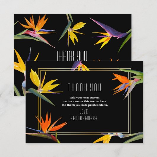 Die Paradiesvögel, mit Blumen danken Ihnen Karten (Vorne/Hinten)