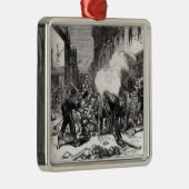 Die Paris-Kommune: Eine Barrikade bei Issy Silbernes Ornament (Rechts)