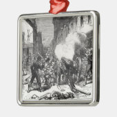 Die Paris-Kommune: Eine Barrikade bei Issy Silbernes Ornament (Links)