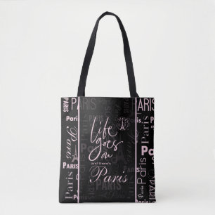 Die Pariser Kollektion rosa und schwarz-paris-Tote Tasche