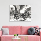 Die Pariser Kommune: Eine Barriere in Issy Leinwanddruck (Insitu (Wohnzimmer))