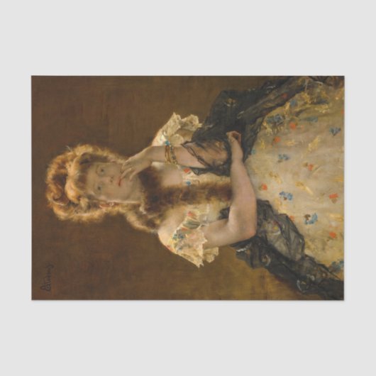 Die Pariser Sphinx von Alfred Stevens Seidenpapier (Vorderseite)