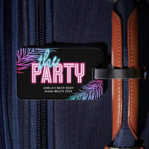 Die Party Blau & Pink Tropical Bach Gepäckanhänger