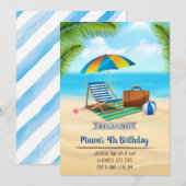 Die Party Einladung am Meer (Vorne/Hinten)
