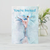 Die Party Einladung Ballerina (Stehend Vorderseite)