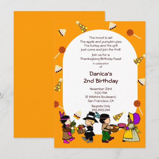 Die Party Einladung der (Vorne/Hinten)