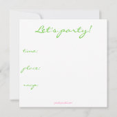 die Party Einladung der Frau (Rückseite)