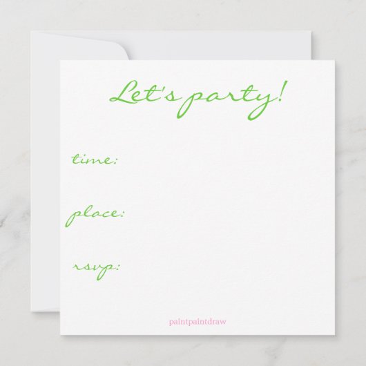 die Party Einladung der Frau (Rückseite)