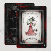 Die Party Einladung der Joker-Karte für die Hexere (Vorne/Hinten)