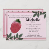 Die Party Einladung des erdbeerischen Wasserfarben (Vorne/Hinten)