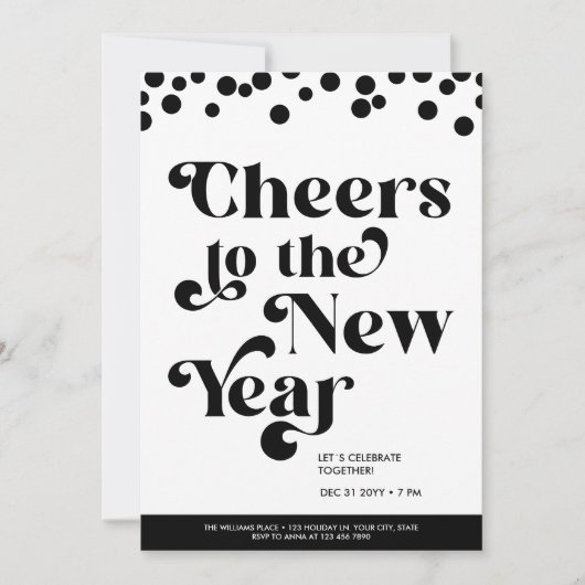 Die Party Einladung des Neujahrs (Vorderseite)