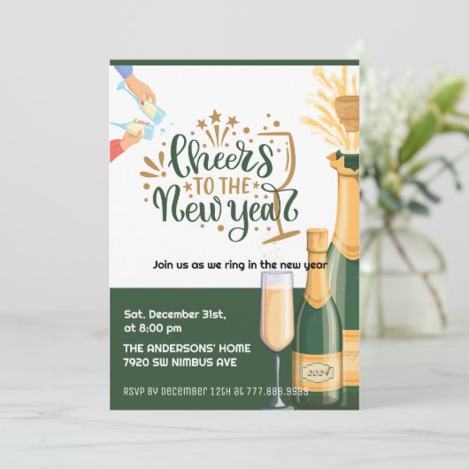 Die Party Einladung des Neujahrs (Stehend Vorderseite)