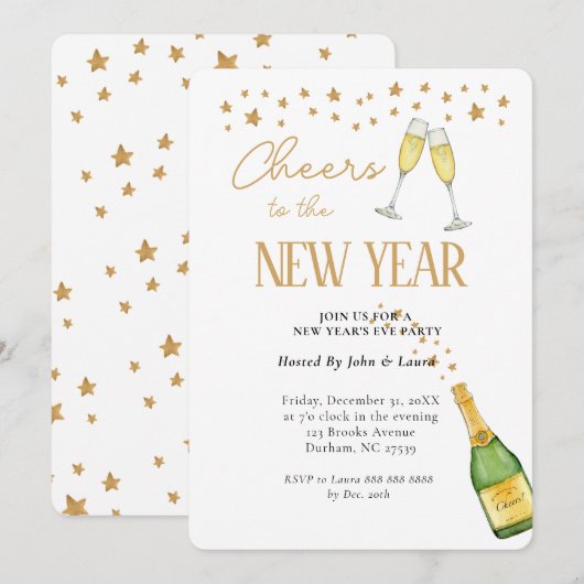 Die Party Einladung des Neujahrs (Vorne/Hinten)
