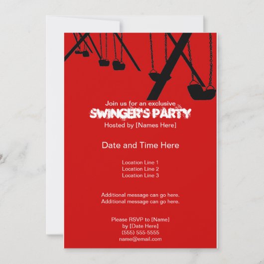 Die Party Einladungen der Tasteful Swingers (Vorderseite)