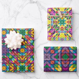 Die Party-Happy-Colors 3-Koordination Geschenkpapier Set