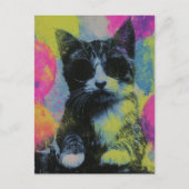 Die Party-Katze Postkarte (Vorderseite)