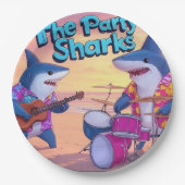 Die Party Sharks Band Pappteller (Vorderseite)