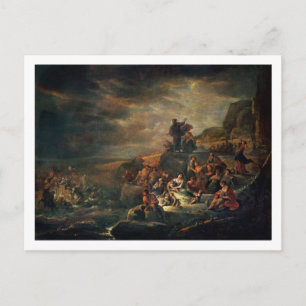 Die Passage des Roten Meeres (Öl auf Leinwand) Postkarte