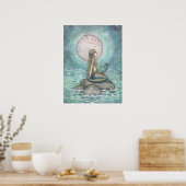 Die Pastell-Meerjungfrau-Fantasie-Aquarell-Kunst Poster (Küche)
