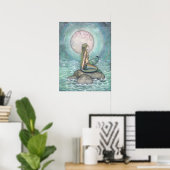 Die Pastell-Meerjungfrau-Fantasie-Aquarell-Kunst Poster (Heimbüro)