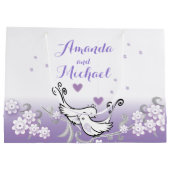 Die PastellLiebevögel, die großes glattes Geschenk Große Geschenktüte (Rückseite)