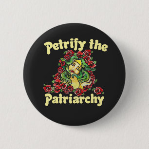 Die patriarchalische feministische Medusa verheili Button